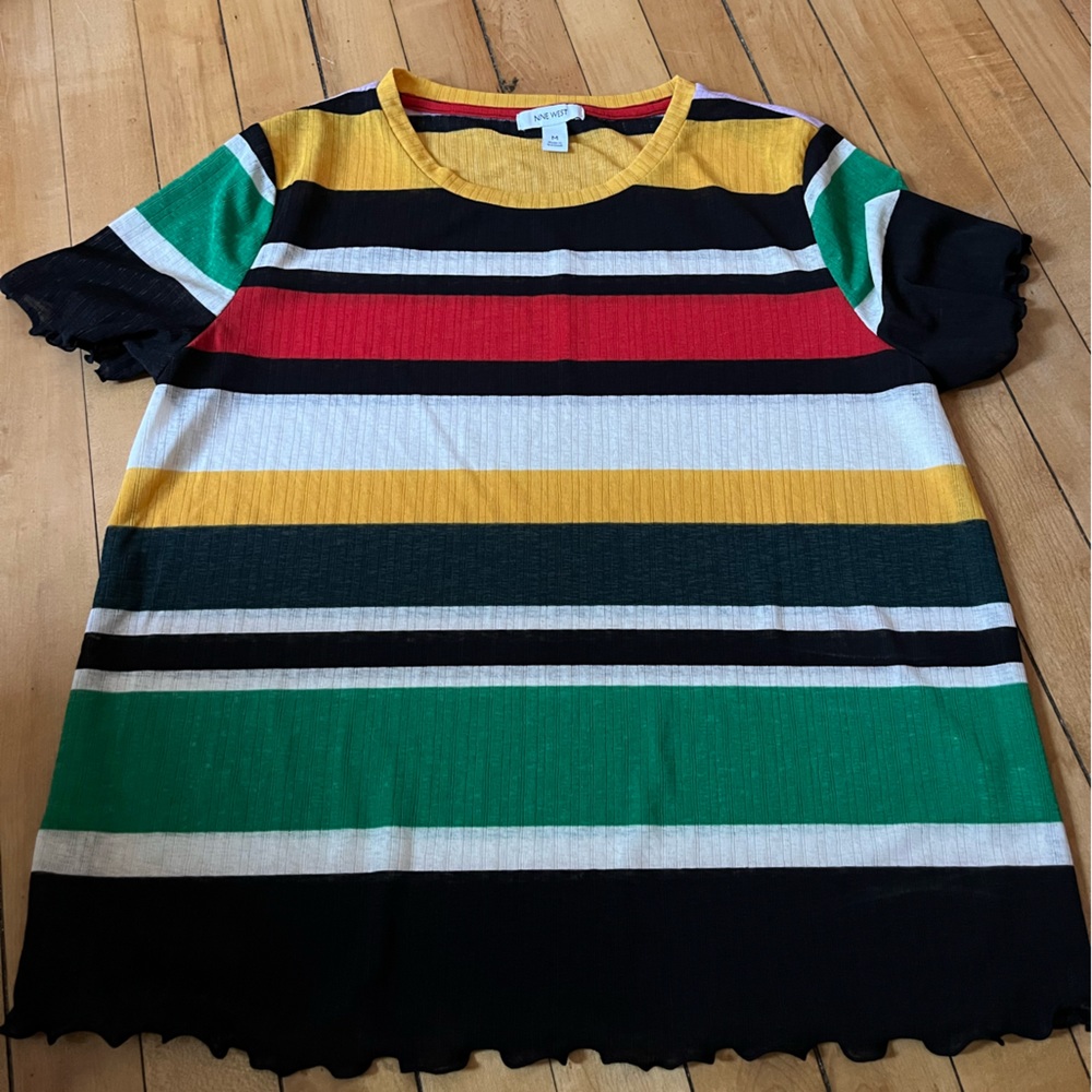 Nine West Multicolored Stripe Top